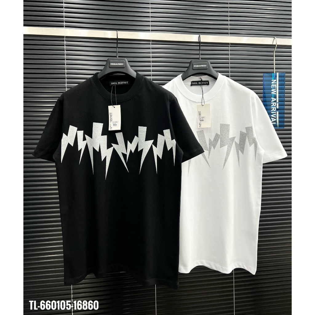 🔥Hot🔥Áo thun Neil Barrett họa tiết sét kim tuyến thiết kế hot trend Nam nữ New 2024