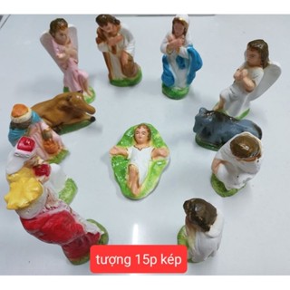   Khách vui lòng đọc kĩ mô tả  Bộ tượng Chúa Hài Đồng nhỏ làm hang đá Giáng Sinh mini và đèn pin  tượng và đèn bán riêng  