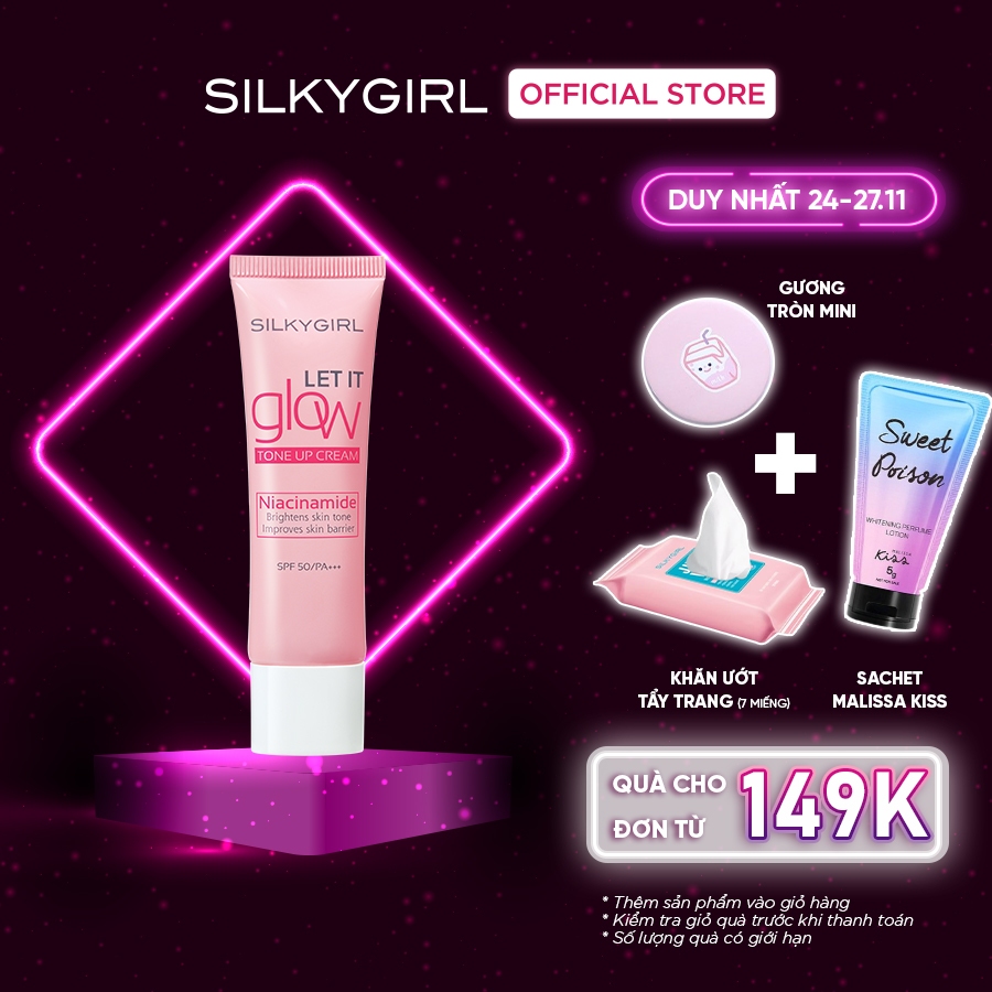 Kem Lót Nâng Tông Silkygirl Let It Grow Tone Up Cream 25ML