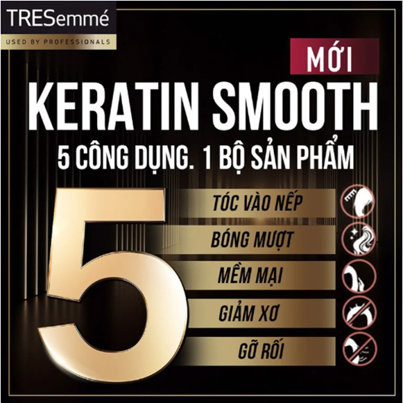 Serum Dưỡng Tóc TRESemme Vào Nếp Bóng Mượt  & Xịt Bảo Vệ Tóc Keratin Smooth