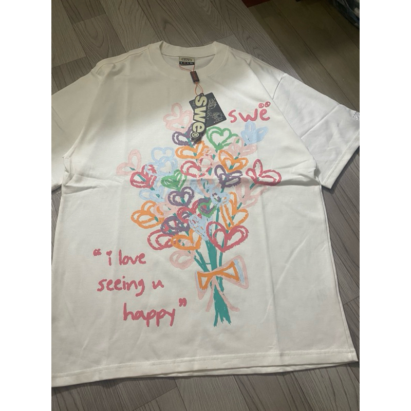 Áo Thun Local Brand Unisex SWE HAPPY TEE - Đen/ Trắng
