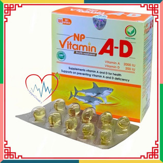 VITAMIN AD -Hộp 100 viên - Sáng mắt đẹp da ,Giúp trẻ chắc xương, phát triển hệ xương khẻo mạnh, cao lớn.