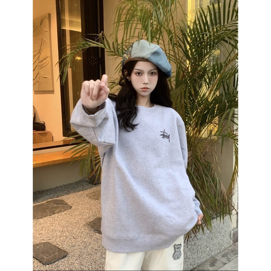 Áo sweater stussy local brand cổ tròn hoodie nam nữ fom rộng unisex thời trang tay dài nỉ bông