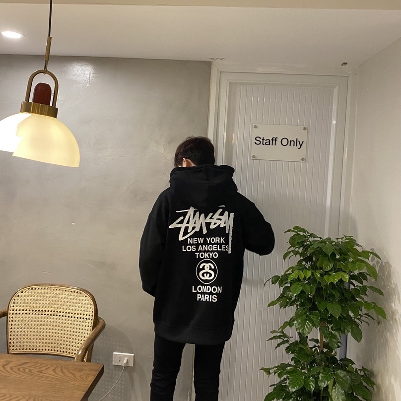 Áo hoodie STUSSY local brand chất nỉ bông dày 350gsm nam nữ mùa thu đông 2023 Lamour