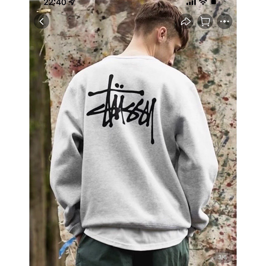Áo sweater stussy local brand cổ tròn hoodie nam nữ fom rộng unisex thời trang tay dài nỉ bông