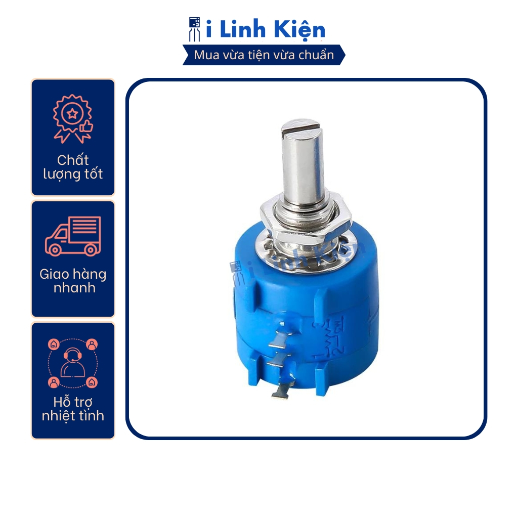 Chiết áp đơn 5K 3590S-2-502L 2W xoay nhiều vòng