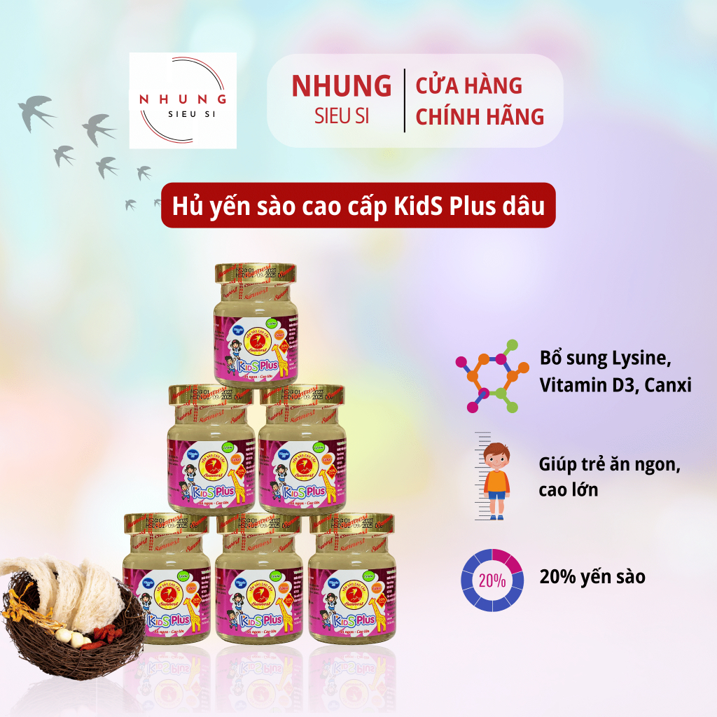 1 Hủ yến sào cao cấp cho bé Sunnest Kids Plus hương dâu