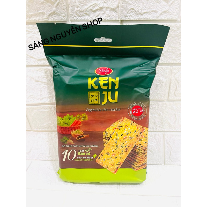 Bánh Quy Hành Nougat Kẹp Kem Kenju Richy Hộp 279g - Túi 186g