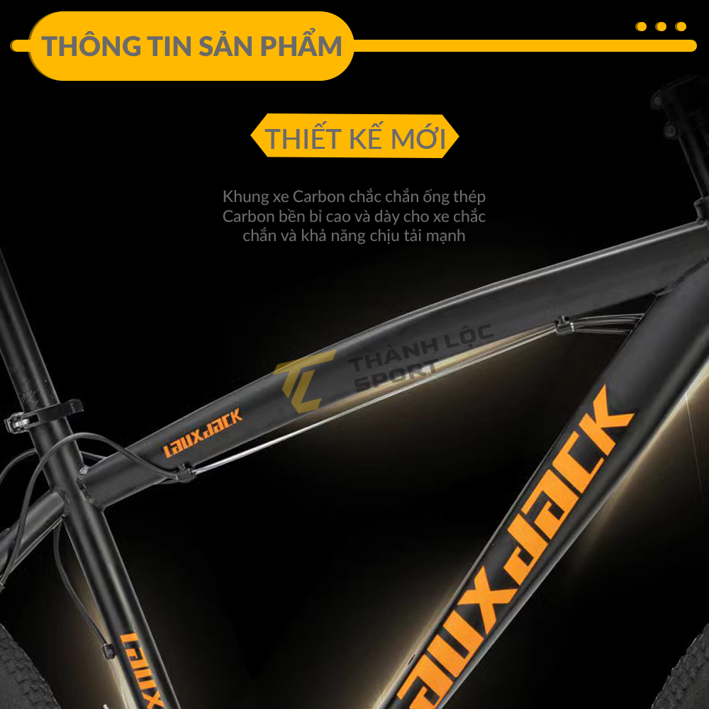Xe đạp thể thao ngoài trời LAUX JACK Có Giảm Sốc, Kèm Chắn Bùn, Còi, Đèn Phản Quang, Bánh 26inch, 21 Tốc Độ - TL Sport