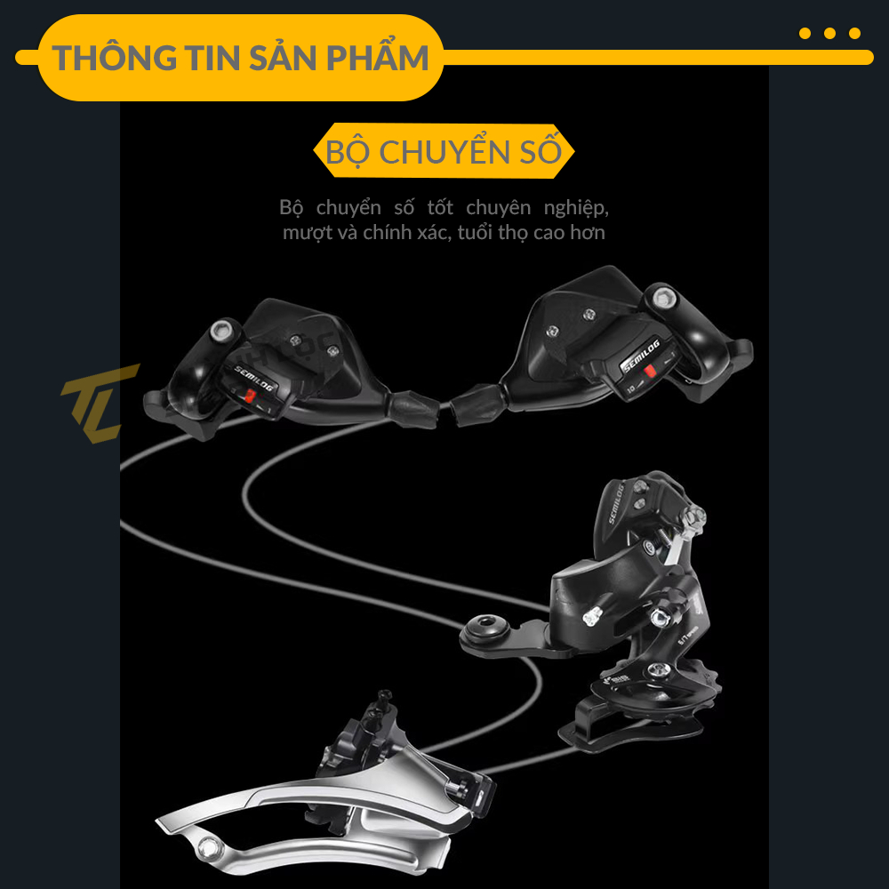 Xe đạp thể thao ngoài trời LAUX JACK Có Giảm Sốc, Kèm Chắn Bùn, Còi, Đèn Phản Quang, Bánh 26inch, 21 Tốc Độ - TL Sport