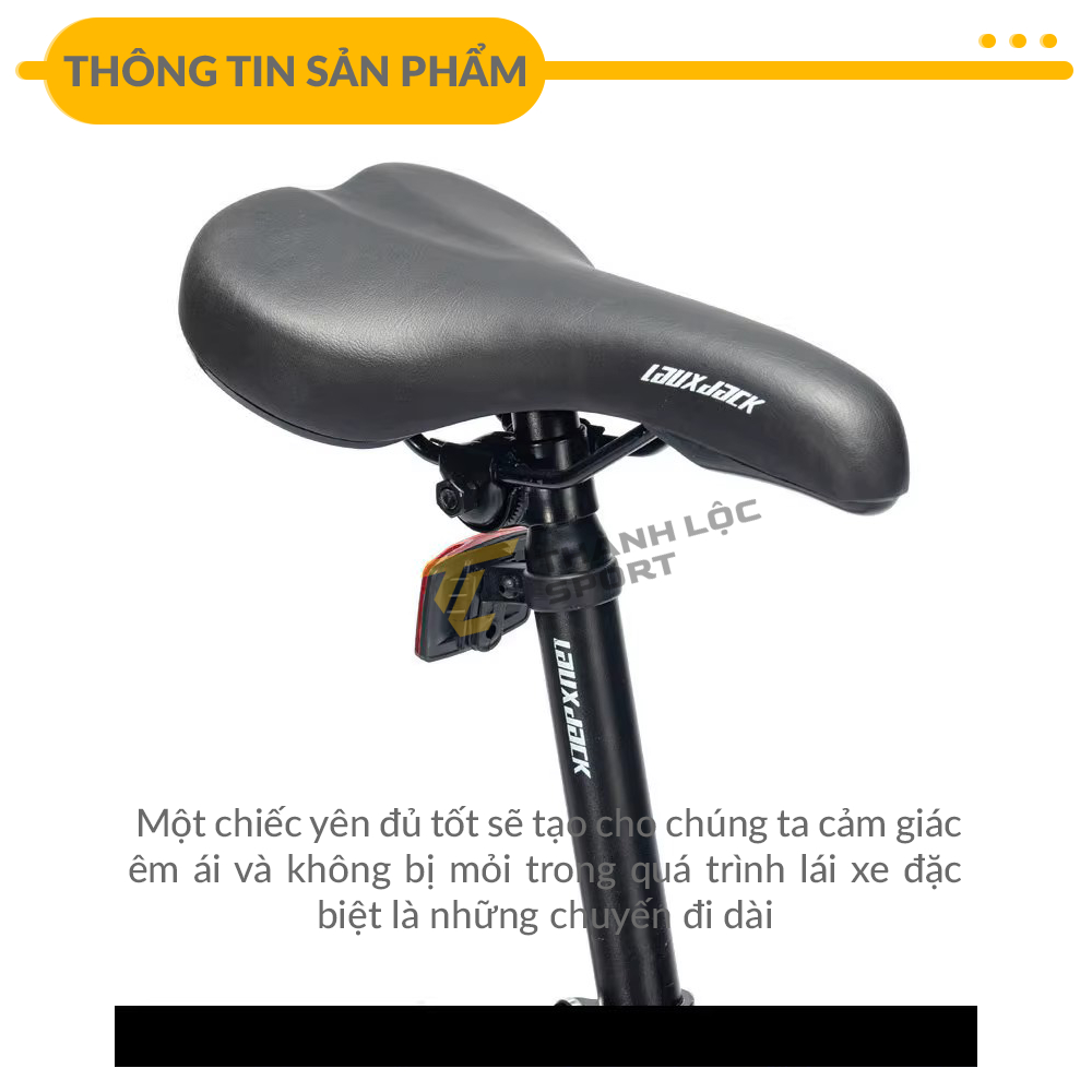 Xe đạp thể thao ngoài trời LAUX JACK Có Giảm Sốc, Kèm Chắn Bùn, Còi, Đèn Phản Quang, Bánh 26inch, 21 Tốc Độ - TL Sport