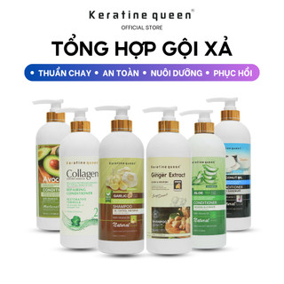 Dầu Gội + Xả Keratine Queen 800ml Công Thức Phục Hồi, Nuôi Dưỡng, Cung Cấp Vitamin Phục Hồi Bảo Vệ Cho Tóc 
