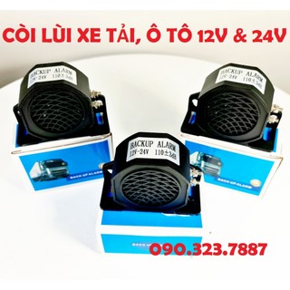 Còi lùi xe tải, còi tít tít đen, xi nhan xe ô tô, xe máy điện 12v& 24v. chống nước ip67. 110db