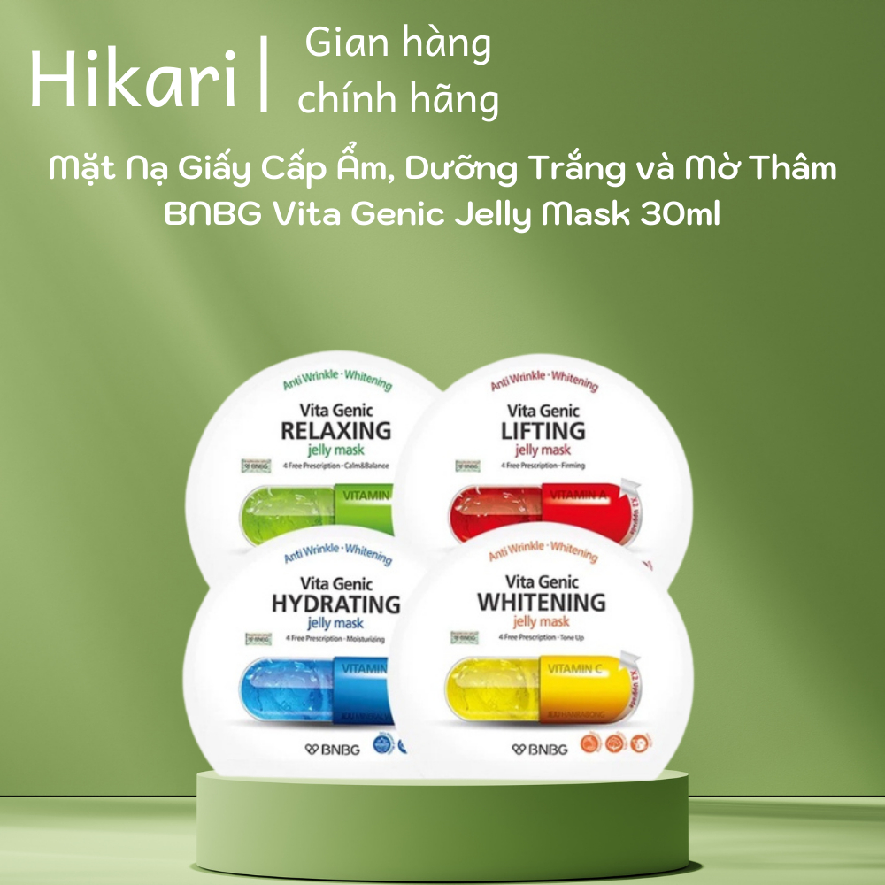 Mặt Nạ Giấy Cấp Ẩm, Dưỡng Trắng và Mờ Thâm BNBG Vita Genic Jelly Mask 30ml
