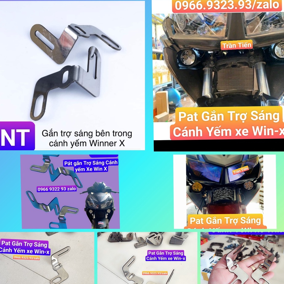 Pát gắn trợ sáng cánh yếm Winner X chất liệu Inox 304