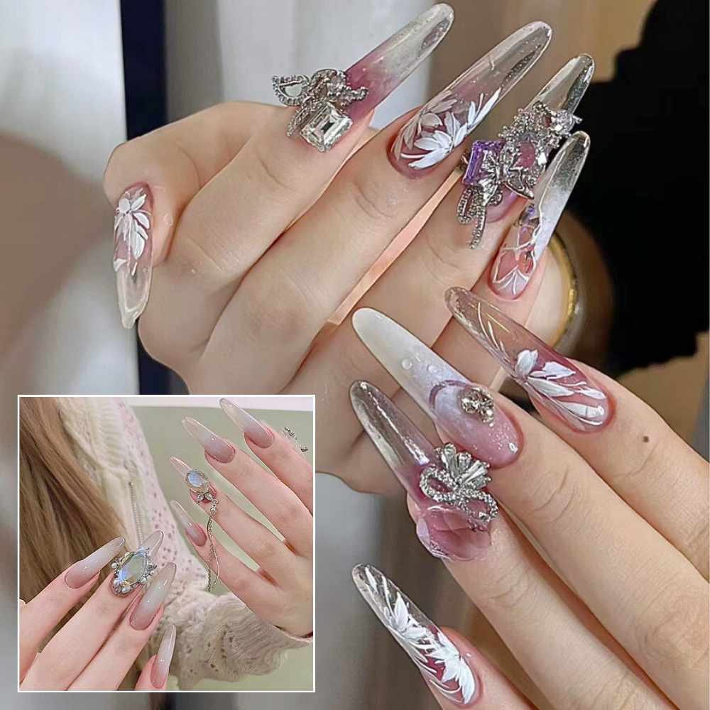 Móng úp tay nhám form hạt gạo hộp 240 móng Nghi Thảo