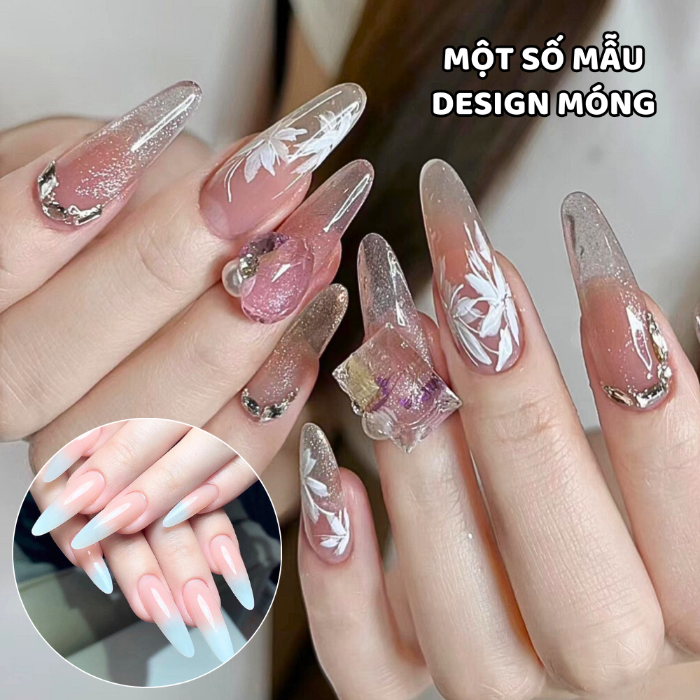 Móng úp tay nhám form hạt gạo hộp 240 móng Nghi Thảo