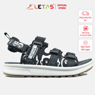 Sandal Unisex Letas D714 Đen Ghi phản quang