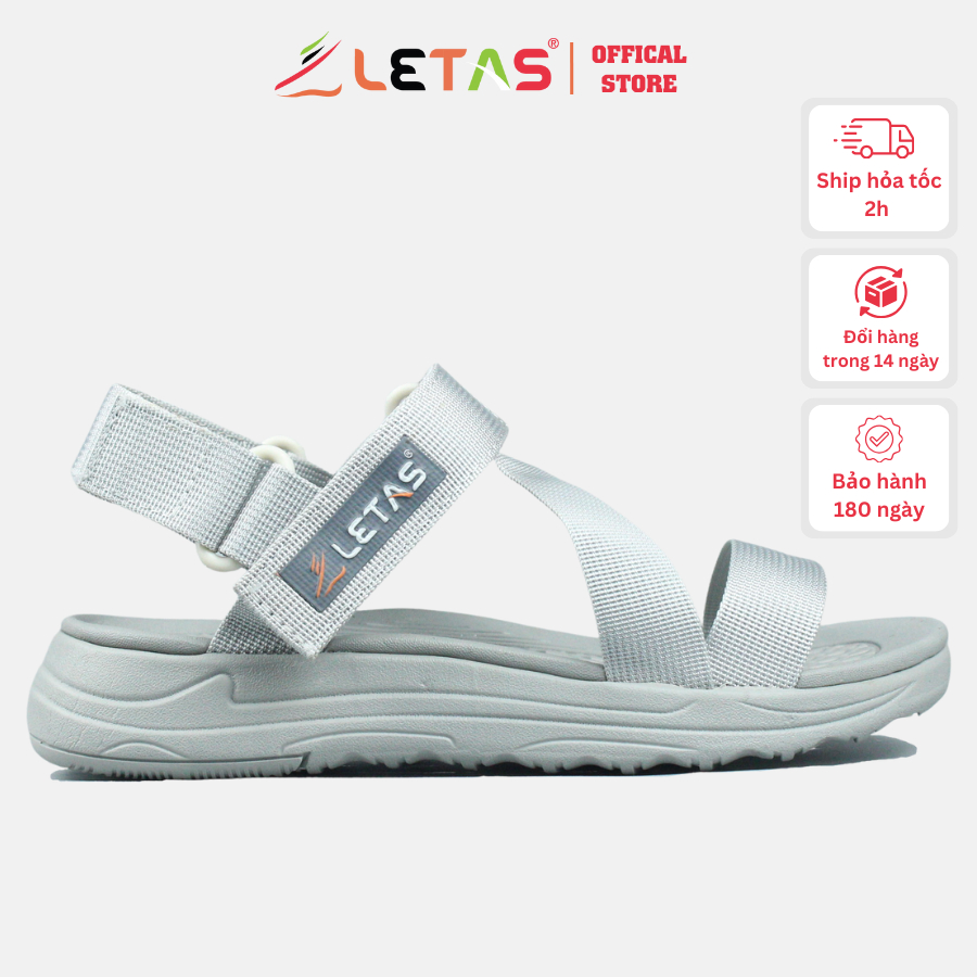 Sandal Nữ Letas IP 68 nhẹ nhanh khô màu xám