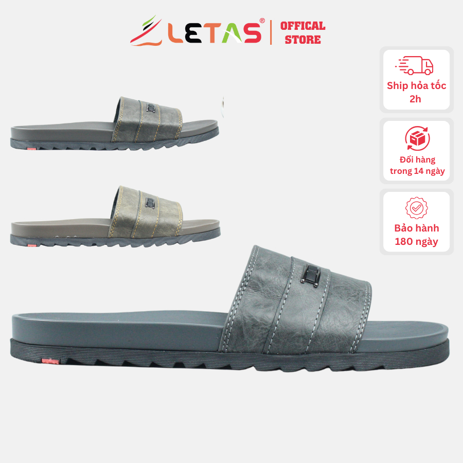 Dép bản LETAS nam quai ngang mềm mại AH02