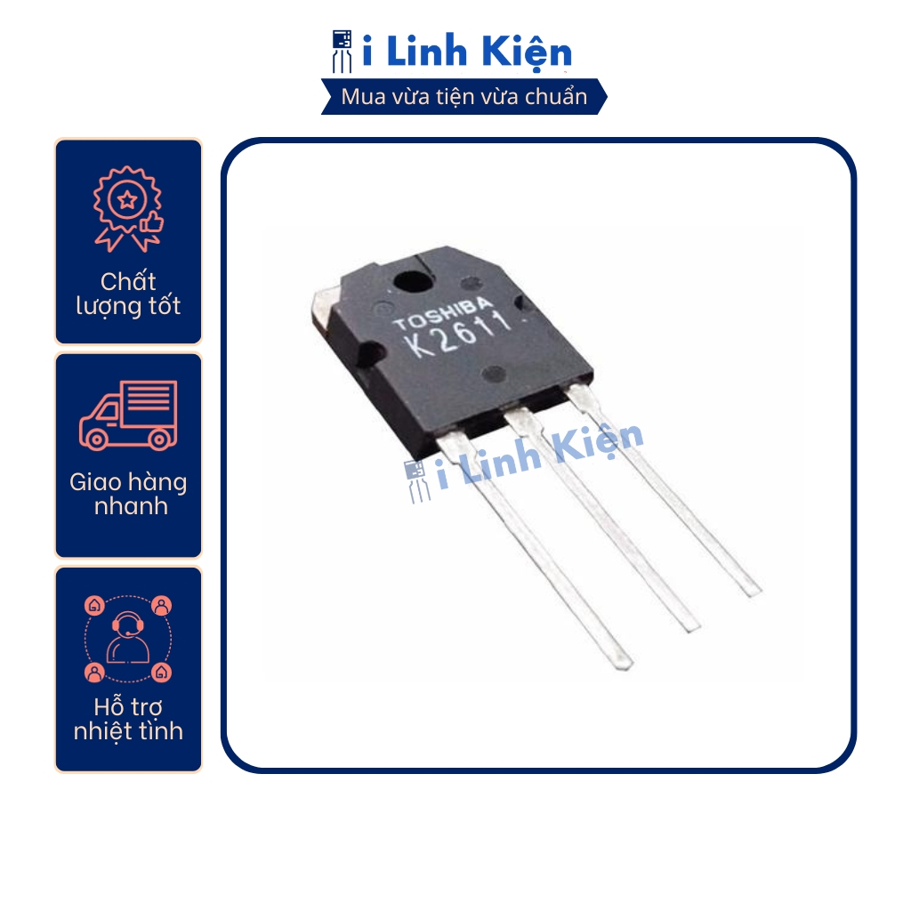 Mosfet K2611 2SK2611  9A 900V TO-3P tháo máy.