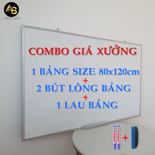 Combo Giá Xưởng 01 Bảng Viết Bút Lông Treo Tường 80x120cm - 02 Bút Lông Bảng - 01 Lau Bảng - Bảng Viết Treo Tường