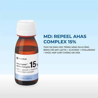 Md:ceuticals Md Prepeel AHAs Complex 15% 50ml - Dung dịch thay da sinh học trắng sáng da và căng bóng