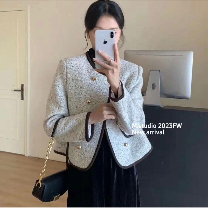 XTEEN - Áo Dạ Dáng Lửng Lông Xù - QC 2005