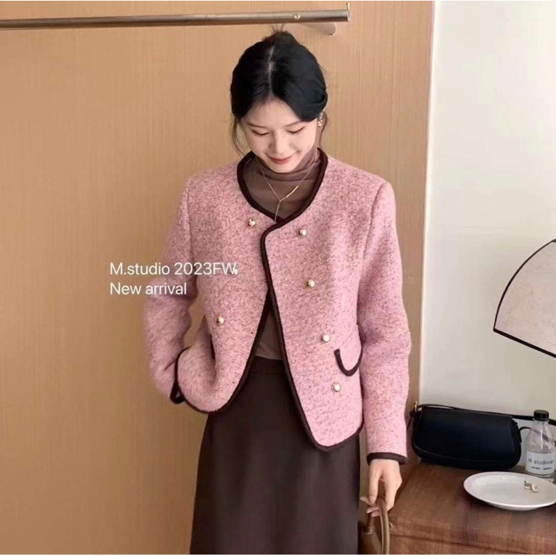 XTEEN - Áo Dạ Dáng Lửng Lông Xù - QC 2005