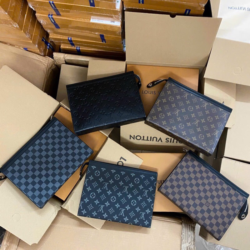 Túi ví clutch cầm tay nam nữ lv pochette voyage unisex khoá kéo hàng vip 2 box sẵn hoả tốc nhiều màu