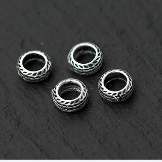 Charm bạc chặn hạt họa tiết hoa văn - bạc 925