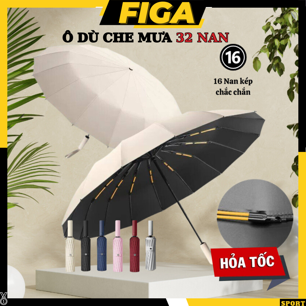 Ô Dù Che Mưa FIGA 32 Nan Tán Rộng Đóng Mở Tự Động Chống Nắng Bảo Vệ Da OD07