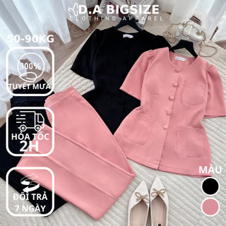 Dabigsize - Set Đồ Nữ Bigsize , Set Bigsize Nữ Đi Chơi Sang Chảnh Chất Cotton Mềm Mịn Dành Cho Người Mập 50-90kg