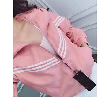 ÁO KHOÁC DÙ NỮ PHỐI 3 SỌC NGỰC ADDH HOT CÓ MŨ CHẤT XỊN. AJJ9