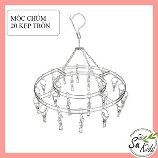 Móc chùm, móc tròn inox phơi quần áo trẻ em