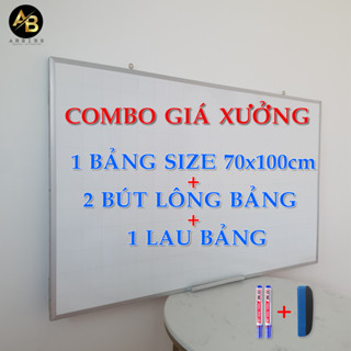 Combo Giá Xưởng 01 Bảng Viết Bút Lông Treo Tường 70x100cm - 02 Bút Lông Bảng - 01 Lau Bảng - Bảng Viết Treo Tường