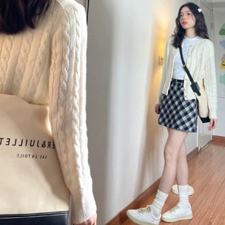 Chân váy nữ dạ ngắn dáng chữ A kẻ caro cạp cao dễ thương hottrend thu đông mặc đi chơi đi làm đi noel DELIZ