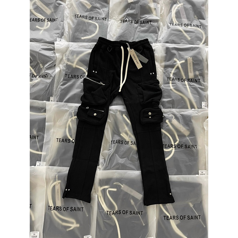 Quần Cargo - Tear of Saint - kaki Túi hộp khoá zip new2020