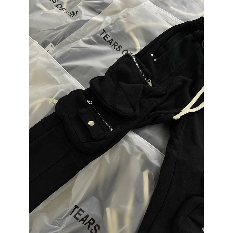 Quần Cargo - Tear of Saint - kaki Túi hộp khoá zip new2020