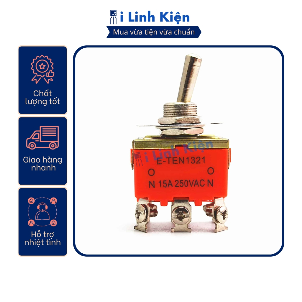 Công tắc gạt đôi E-TEN1321 15A 250V 2 chế độ ON-ON 6P