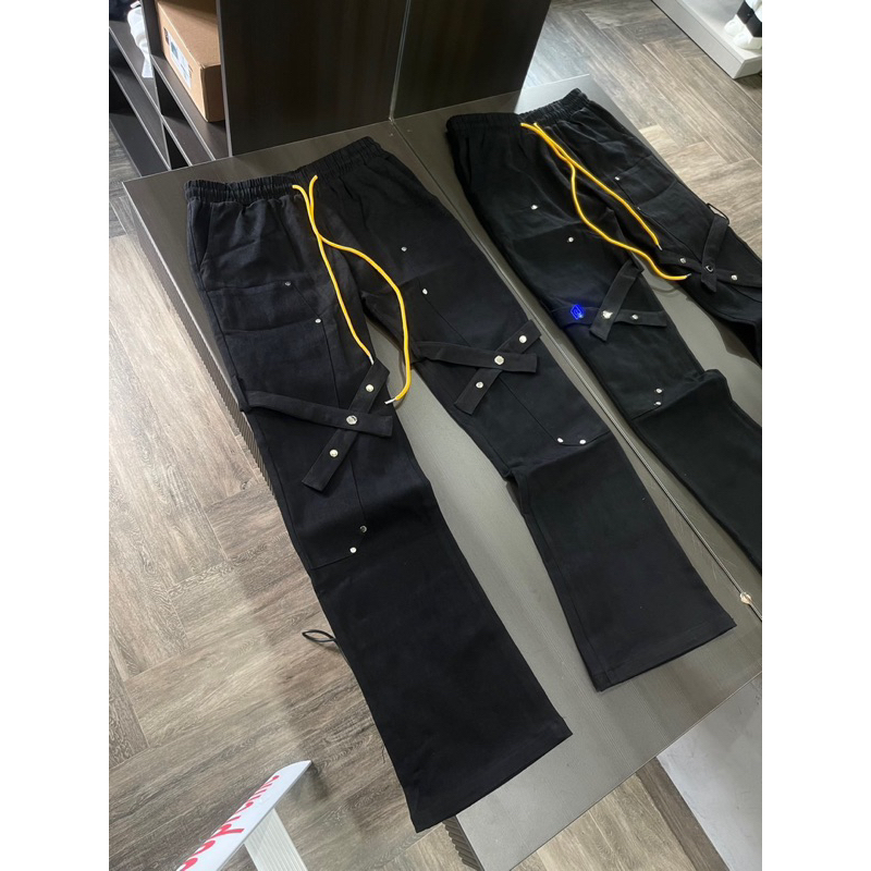 Quần Cargo Pant  - Rhude - kaki túi hộp ống loe dây bấm