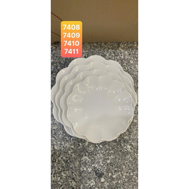  Đĩa Nhựa Phíp hình tròn bông hoa Melamine Siêu Dày Dặn kèm ảnh thật 