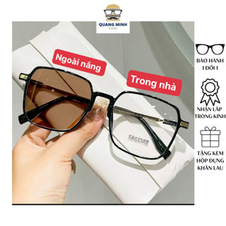 Mắt kính 0 độ và đổi màu gọng chữ nhật viền full phong cách Hàn Quốc mã z55 - thời trang Quang Minh