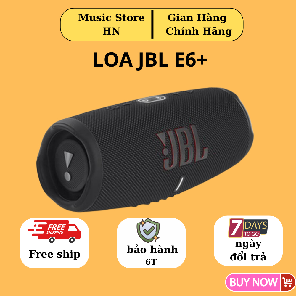Loa Bluetooth JBL BoomBox E6+ phiên bản mới 2023 độ đèn led cùng âm thanh bass căng công suất 10w pin trâu