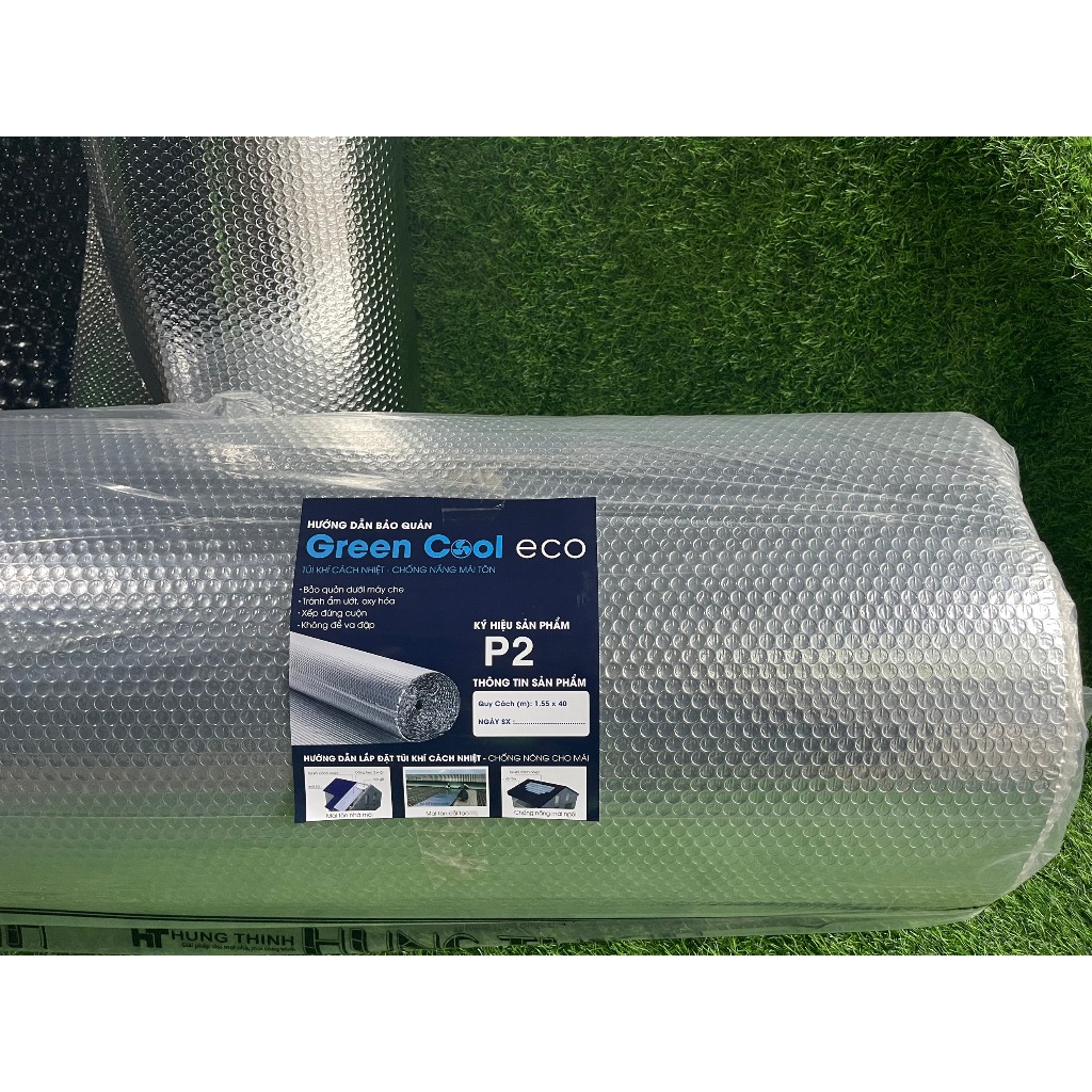 Combo nguyên cuộn Xốp Cách Nhiệt 2 Mặt Bạc giữa là túi khí Khổ 1m55 lớp bạc dày