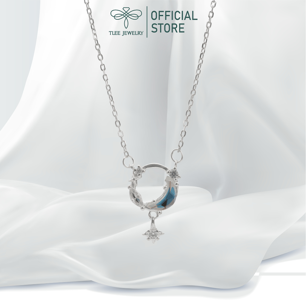 Dây chuyền bạc nữ TLEE, vòng cổ blue moon nữ tính TleeJewelry D0266