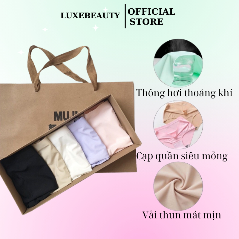 Set 5 Quần Lót Nữ - GONA - Cotton Muji Kháng Khuẩn Xuất Nhật Loại 1