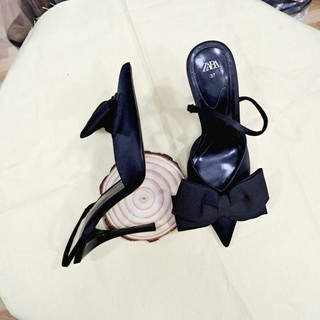 Giày slingback Za có nơ dây đeo đàn hồi
