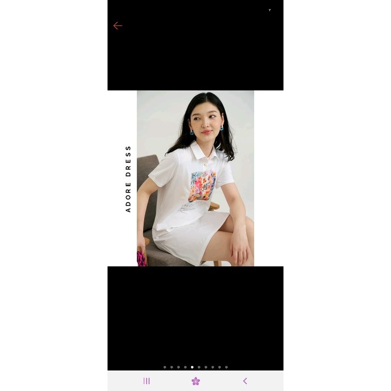 Đầm cotton/polo dresses cotton in summer flowers màu trắng _ Adore dress