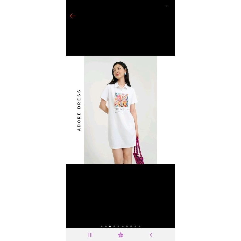 Đầm cotton/polo dresses cotton in summer flowers màu trắng _ Adore dress